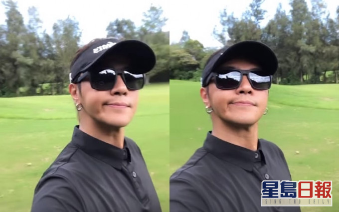小豬喺高爾夫球場風騷自拍,心情幾靚。