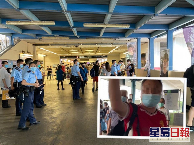 中年男子到场不断质问黄之锋。梁凯晴FB图片