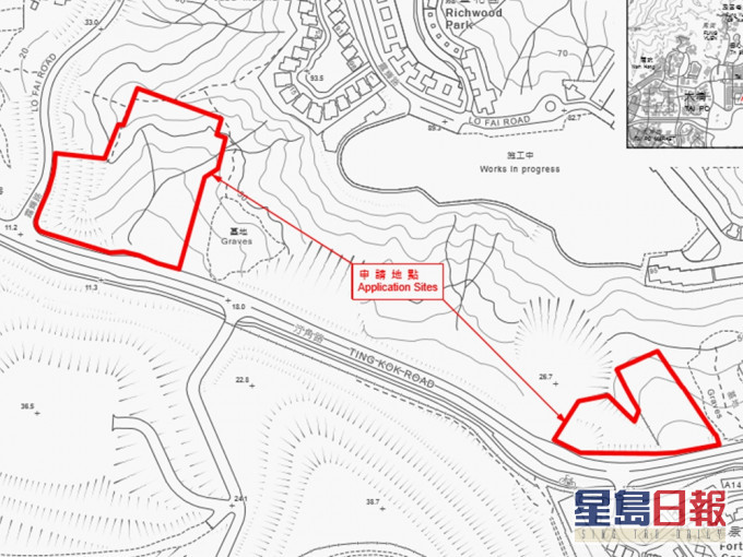 南豐選址大埔露輝路及汀角路,發展土地共享先導計劃。發展局圖片