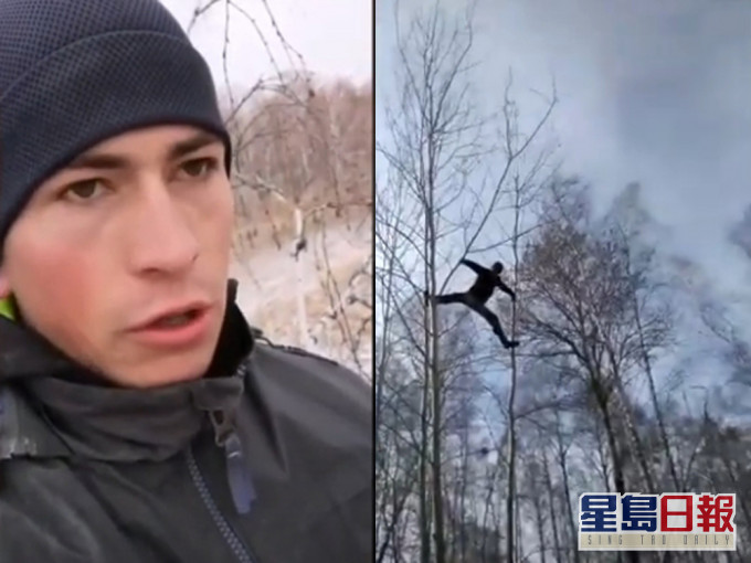 俄大學生每天爬8米高白樺樹找信號上網課。(網圖)