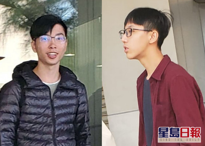 被告鄭子豪(左)及廖子文(右)。 資料圖片
