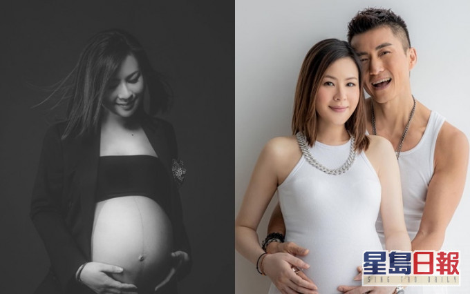 山聰老婆Apple於社交網晒大肚寫真。