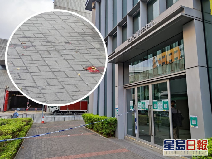 現場遺下血跡。梁國峰攝