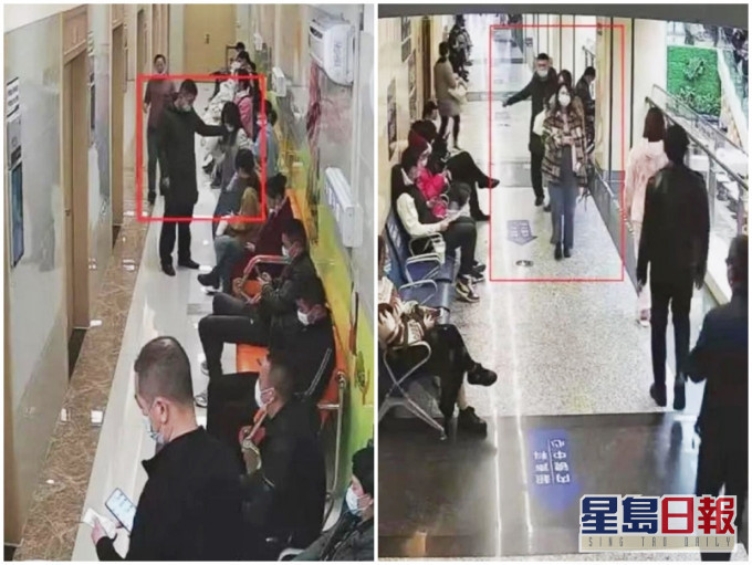 男警陪女犯人到医院体检,竟意外碰见独自前往医院产检的妻子。网图