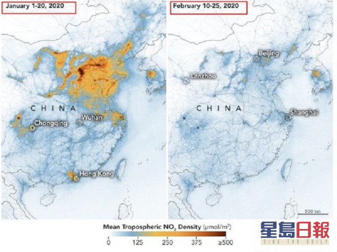 美國太空總署顯示的中國衛星圖。網圖