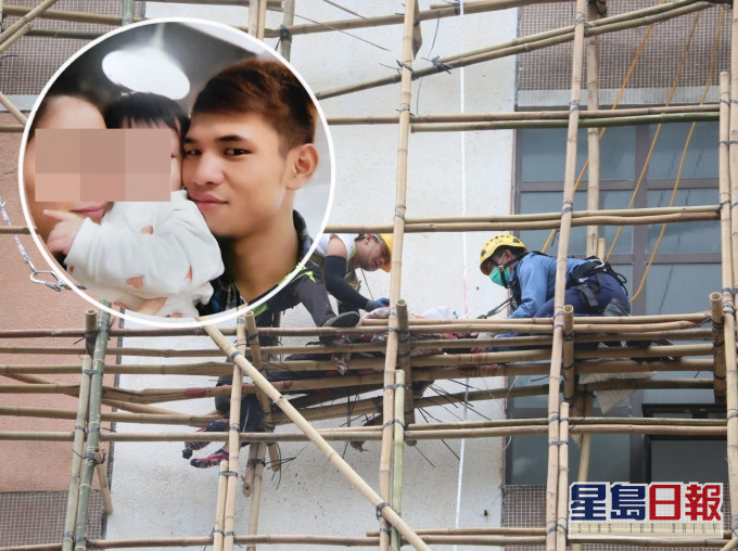一名男工人在棚架工作期間意外墮斃,遺下懷孕妻及幼女。資料圖片