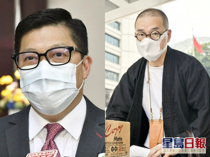 鄧炳強(左)與「石牆花」發起人邵家臻(右)。資料圖片