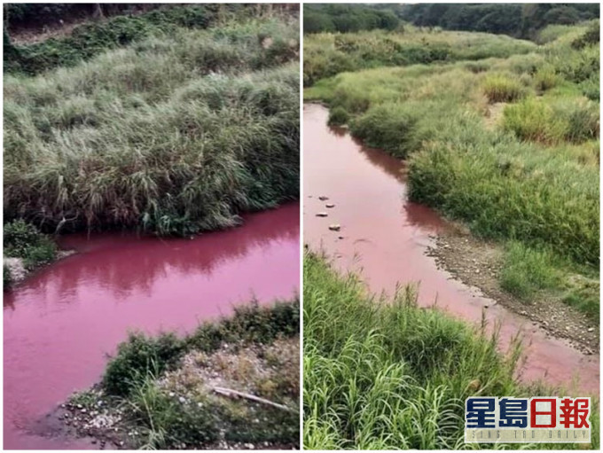 台灣雲林縣斗六市虎尾溪被染成「紅河」。當地政府環保局早前追查污廢是來自福懋興業股份有限公司,且查到有不明儲槽,故依法水污法合併重罰2,000萬元新台幣,並勒令停工。網圖