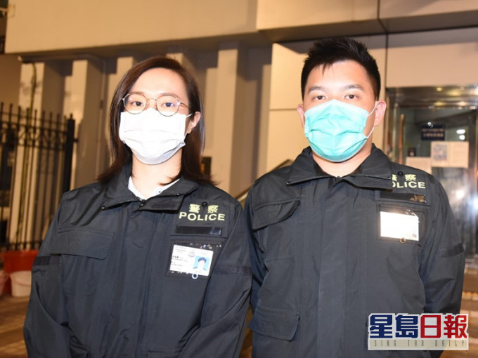 油尖警区刑事调查队第七队主管陈嘉宝督察(左)。
