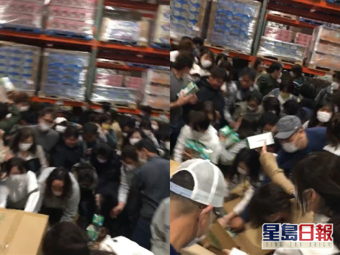 大批日本民眾上前瘋搶。網圖