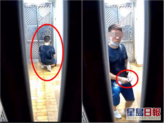 麗晶花園有一名賊人試圖撬開鐵閘,過程被閉路電視拍下。影片截圖