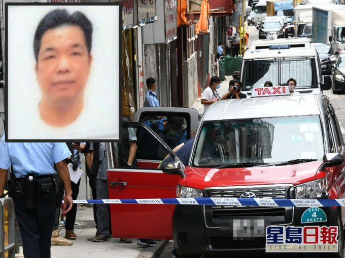 48歲的士司機韋劍雄(小圖)遭兇徒用利器割頸，送院後不治。資料圖片