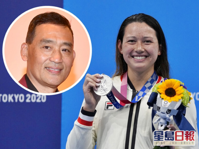 「女飞鱼」何诗蓓的儿时教练张狄勇(小图)希望政府向泳界增拨资源,培育出一代接一代的港将登上世界舞台。资料图片/AP