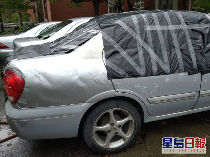涉事私家車。中央社
