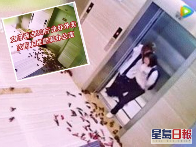 同事翌日返工一出電梯就見到這嚇人一幕。網圖