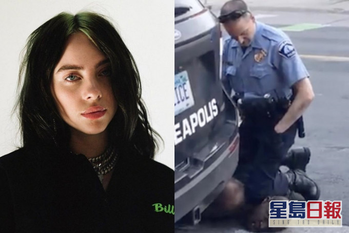 弗洛伊德遭警察跪頸死亡,Billie連日在網上發表意見。