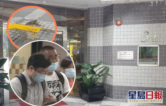 麗港城一名男童墮樓,其父悲痛不已。