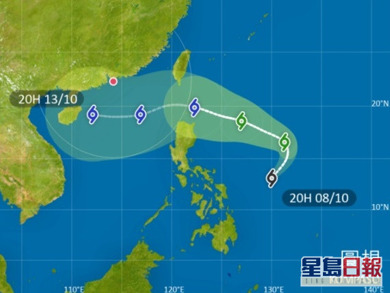 天文台預測「圓規」移動路徑。