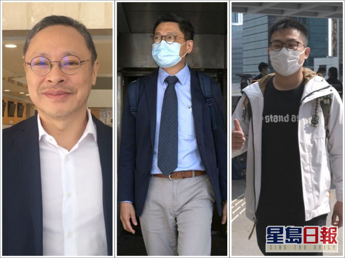 左起戴耀廷,陈健民及黄浩铭等9人提出上诉。