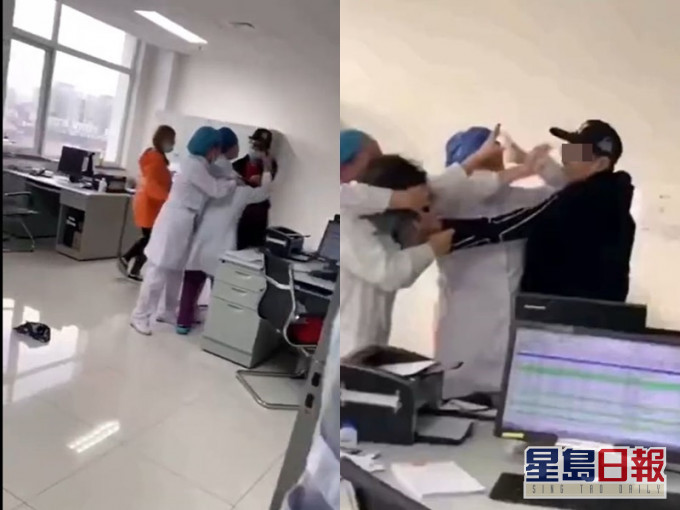 男子不滿醫院拒絕懷孕妻子回家, 竟毆打醫生。網圖