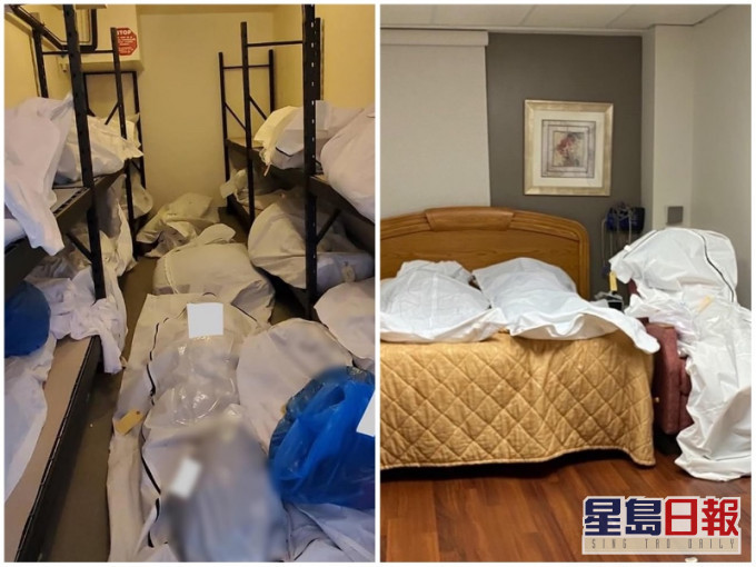 医院贮物室以及用作进行睡眠检查的房间也堆放著遗体。网图