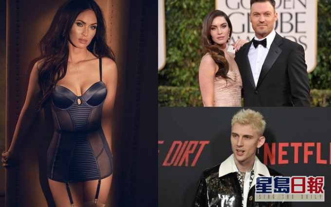 美瑾傳搭上Machine Gun Kelly(右下),和丈夫Brian的婚姻亮紅燈。