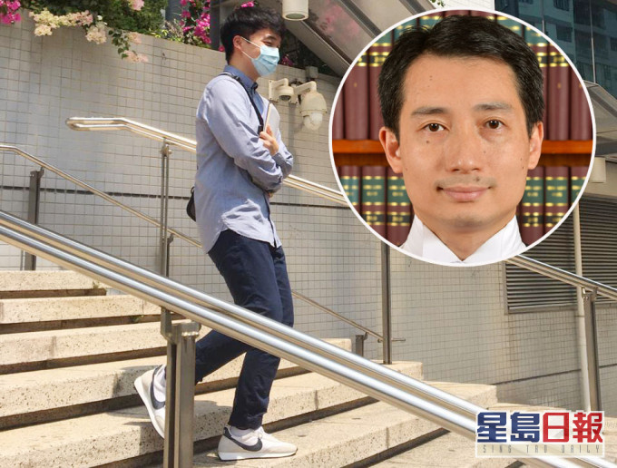 兩男生當庭釋放,圖為盧作霖;小圖為裁判官鄭念慈。