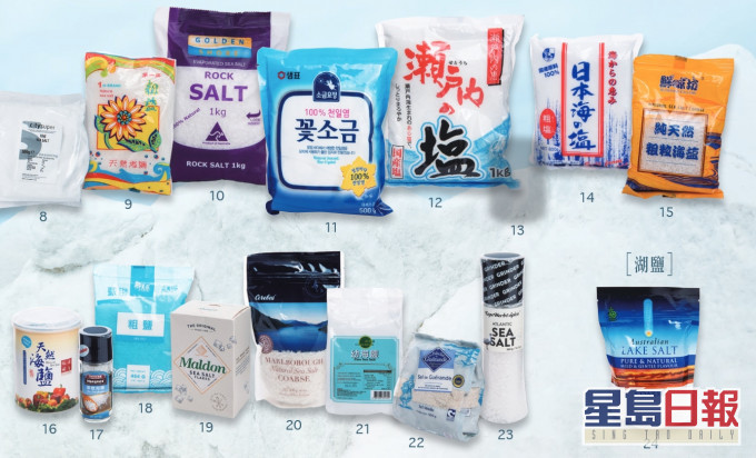 消委會測試了市面上39款預先包裝的食鹽樣本。消委會圖片