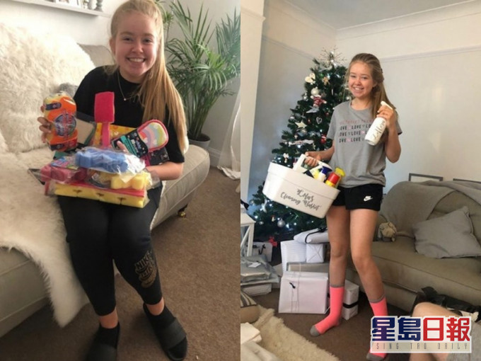 英國14歲少女Lola每周會花6小時打掃屋企。 網圖