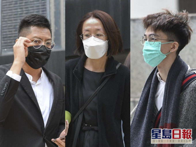 由左至右:謝嘉綸、劉婉玲及李俊霖罪成均判囚。資料圖片