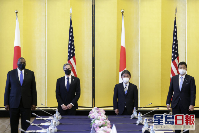 美日外長防長舉行會談。AP圖片