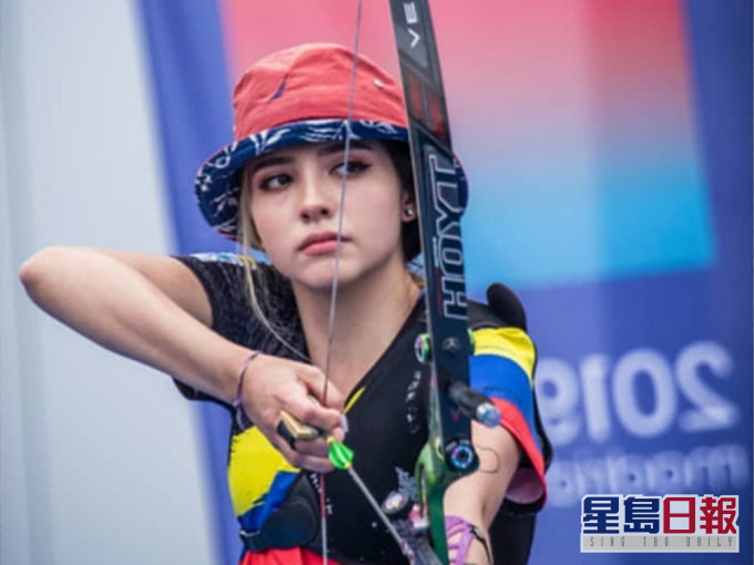 哥倫比亞美少女射箭運動員艾歌絲達仙氣十足。網上圖片