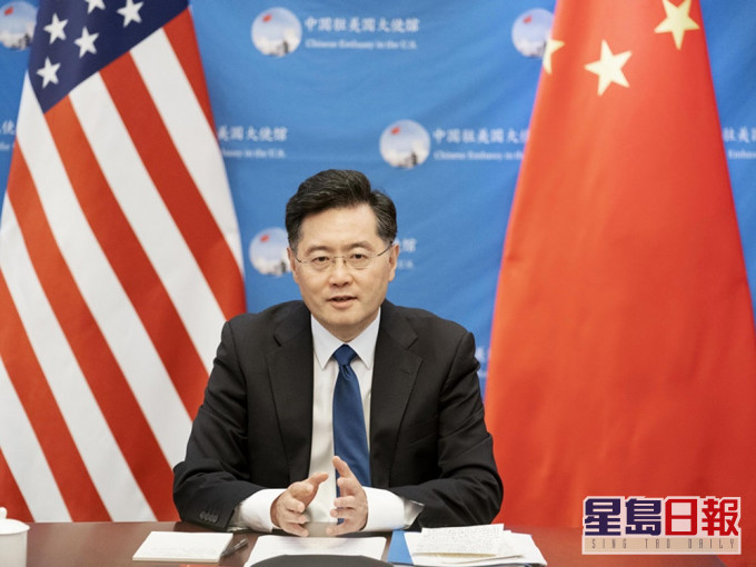 秦剛希望美方能切實落實中美雙方的貿易協議。中國駐美大使館網站圖片
