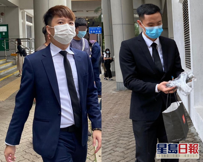 被告陳曉松(左);警員張曉峰(右)。 張旭珊攝