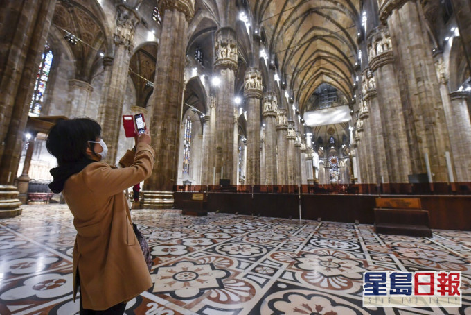 米蘭教堂遊客稀少。AP圖片
