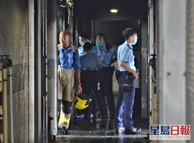 消防及警員繼續在場調查。林思明攝