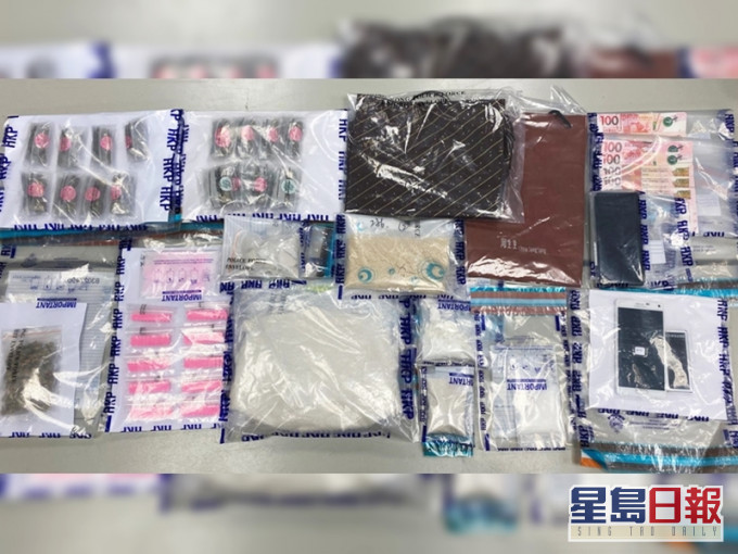 警方於行動中檢獲的毒品,總市值超過100萬元。警方圖片