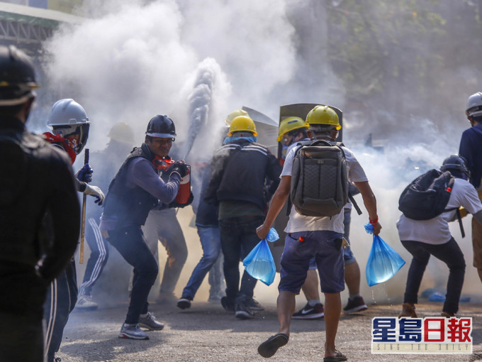 緬甸的反軍政府示威持續。AP圖片