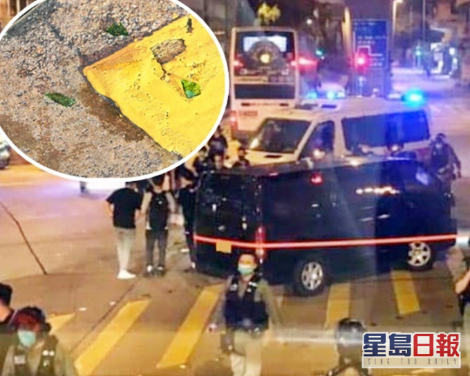 現場遺下玻璃瓶碎片(小圖)。大圖為網圖