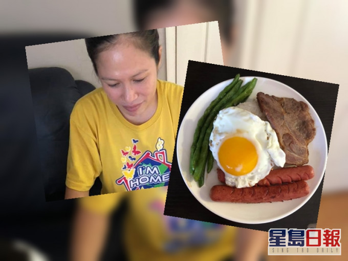 外傭放假留家避疫,港媽親自下廚獎豐富午餐慰勞姐姐。(fb「外傭僱主必看新聞訊息」圖片)
