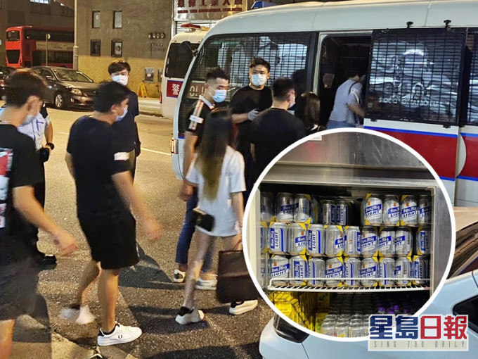 警方突擊搜查元朗喜業街二號一個工廈單位,搗破一間懷疑無牌酒吧,拘捕14人。警方圖片