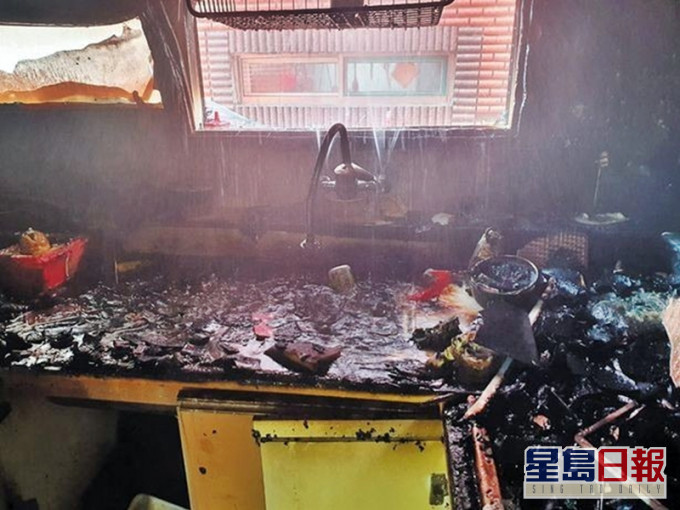 南韓一對小兄弟家中開火煮泡麵果腹,卻不慎引發火警。網圖