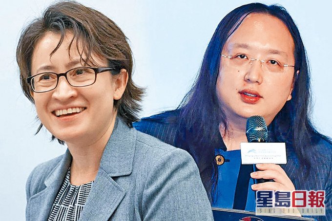 代表台灣出席峰會的是唐鳳（右）與蕭美琴（左）。　