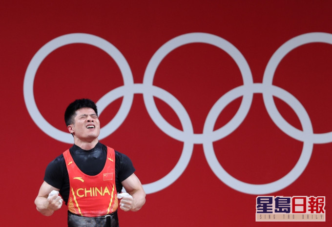 李发彬成功赢得今届奥运中国举重队第二金。新华社