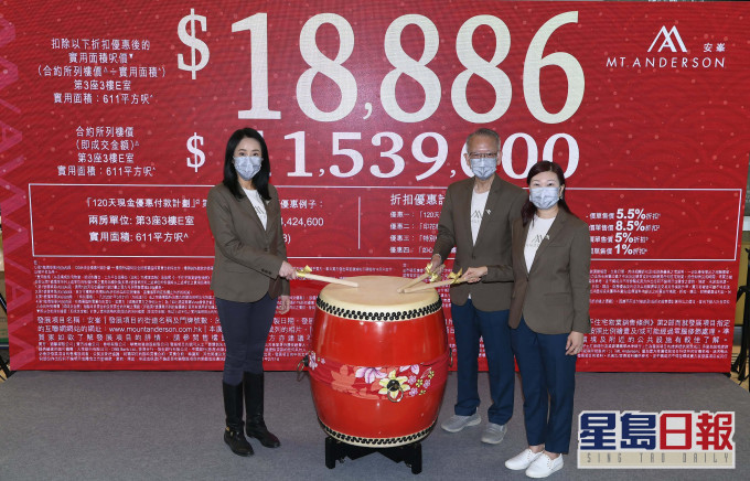 安峯開價,折實每呎2.03萬。