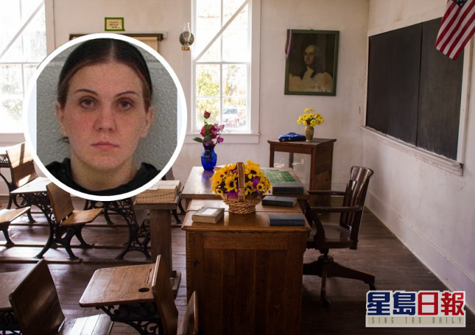 美國女教師Amelia Ressler(小圖) 涉嫌在學生前做猥褻行為被捕。(Unsplash 示意圖,非事發地點)