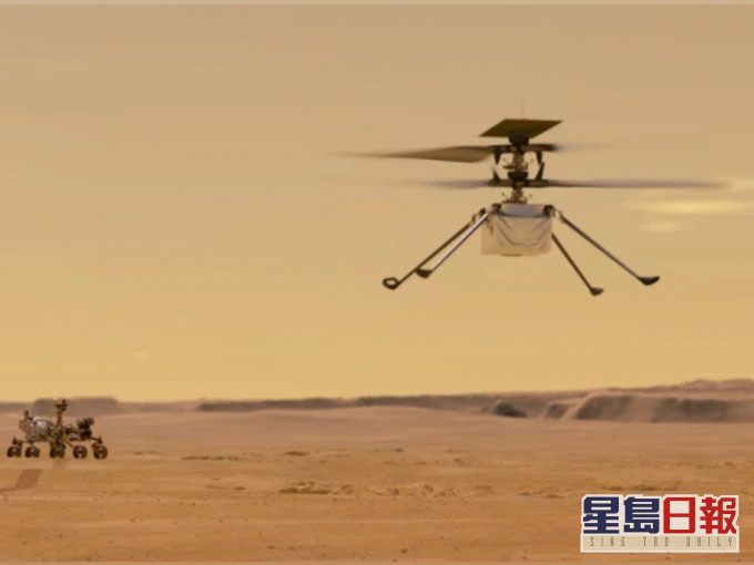 預計火星直升機定於當天凌晨三時半試飛。AP圖片