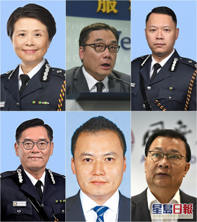 劉賜蕙、李桂華、蔡展鵬、簡啟恩、江學禮、譚耀宗。資料圖片