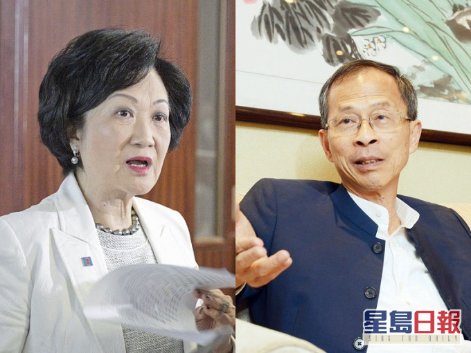 葉劉淑儀(左)與曾鈺成(右)。資料圖片