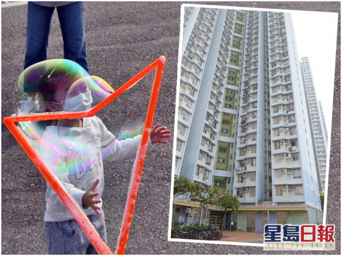天水圍天澤邨澤星樓（小圖）一名1歲女嬰染疫。資料圖片